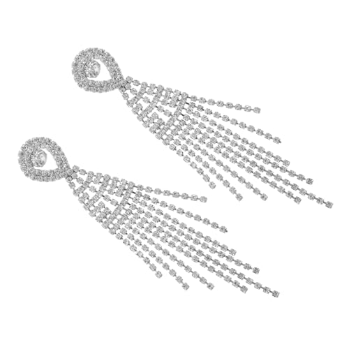 Healvian Rhinestone Quasten Ohrringe Damen Glitzernd Leicht Baumelnd Statement Schmuck Für Party Abschlussball Festliche Anlässe von Healvian