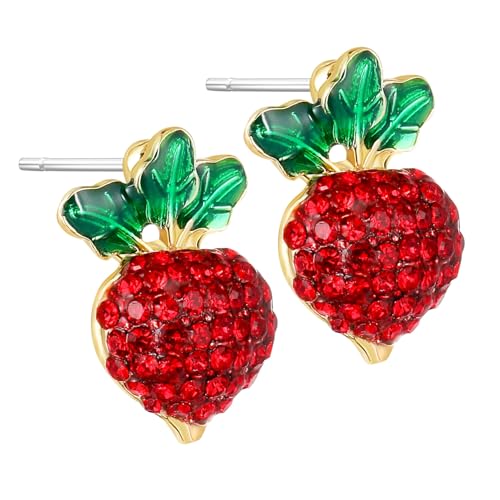 Healvian Rhinestone Radieschen Ohrringe Damen Ohrstecker Rote Tropfen Mädchen Ohrschmuck Party Alltag Healvian Rhinestone Radieschen Ohrringe Damen Ohrstecker Rote Tropfen Mädchen Ohrschmuck Party Alltag von Healvian