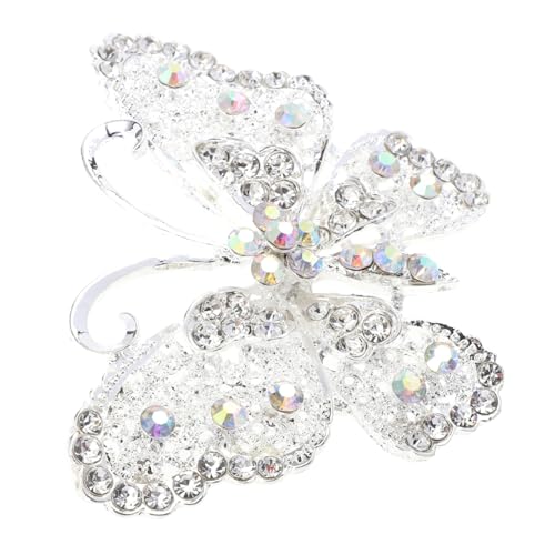 Healvian Rhinestone Schmetterling Brosche Damen Hochzeit Party Ansteckblume Kleid Schmuck Umweltschonender Legierungsstoff Langlebig Modisch von Healvian