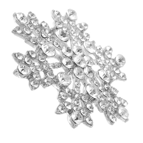 Healvian Rhinestone Schneeflocken Brosche für Kleider Elegante Zinklegierung Anstecknadel mit Funkelnden Strasssteinen Festlicher Weihnachts schmuck für Damenpartys und Festliche Anlässe von Healvian