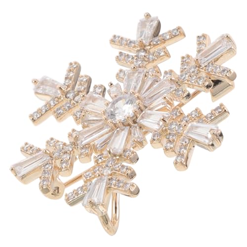 Healvian Rhinestone Schneeflocken-brosche Goldfarben Eleganter Hochzeitsschmuck Unisex Anstecknadel Für Anzüge Hemden Hüte Und Krawatten Leicht Und Stilvoll von Healvian