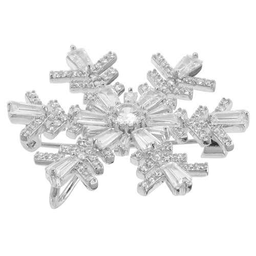 Healvian Rhinestone Schneeflocken-brosche Silberfarben Modische Anstecknadel für Hemd Mantel Kleidung Unisex Geburtstags Weihnachts-accessoire Leichter Pin für Jacken und Outwear von Healvian