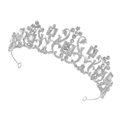 Healvian Rhinestone Silber Barock Stil Kopfstück Hochzeit Party Stirnband Damen Brautschmuck Elegant Funkelnd für Brautkleider und Festliche Anlässe von Healvian