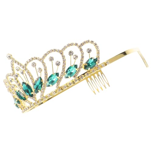 Healvian Rhinestones Kristallkrone für Braut Leichte Goldene Tiara mit Eleganter Komfortabler Brautschmuck für Hochzeit Party Kostüm und Festliche Anlässe von Healvian
