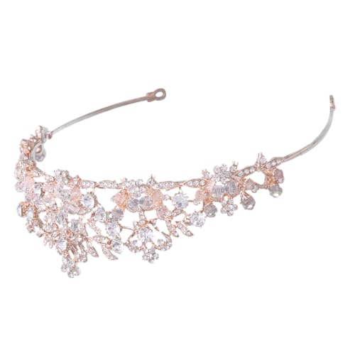 Healvian Roségold Brautkrone mit Strass Hochzeits Headpiece für Damen Feines Braut Haarschmuck Stilvolle Tiara für Hochzeit Glamouröses Accessoire für Prinzessinnen von Healvian