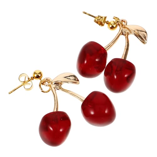 Healvian Rote Fruchtige Cherry Ohrhänger Damen Leichte Dangle Ohrringe Transparente Baumelnde Schmuckstücke Langlebig und Modisch für Alltag Party und Besondere Anlässe von Healvian