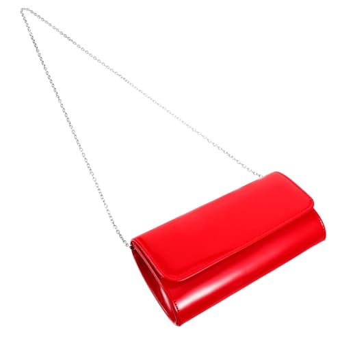 Healvian Rote PU Damen Clutch Handtasche Elegant Leichtgewichtige Abendtasche mit Sicherem Verschluss Für Dinnerparty Bankett Geburtstagsfeier und Alltag von Healvian
