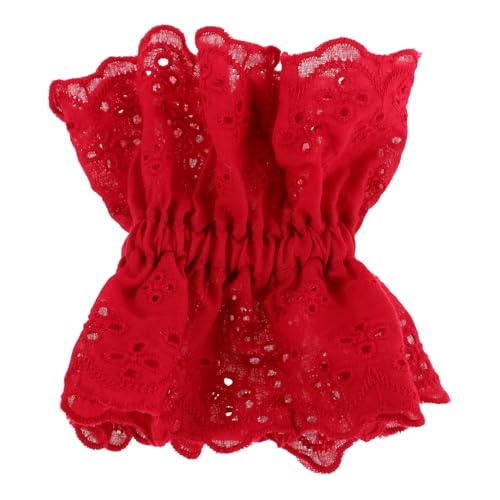 Healvian Rote Spitzen Haargummis Großes Doppellagiges Spitzenband Elastischer Haarschmuck für Damen und Mädchen Vielseitig Verwendbar für Pferdeschwanz und Stirnband von Healvian