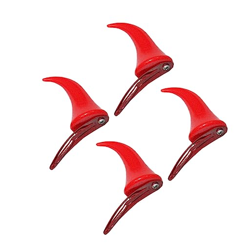 Healvian Rotes Oxhorn Haarnadel Set Teilig Halloween Haarschmuck Kreative Teufelshorn Haarspangen für Mädchen Damen Langlebig Auffällig von Healvian