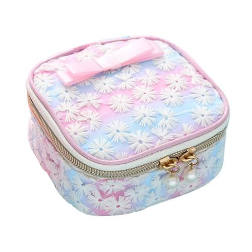 Healvian Sanitary Towel Storage Pouch mit Besticktem Mesh Kleiner Kulturbeutel mit Reißverschluss Tragbare Organizer Tasche für Damenbinden Kosmetik und Outdoor Reise Farbverlauf von Healvian