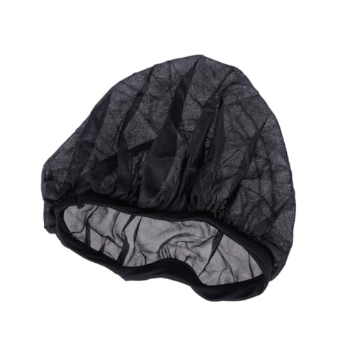 Healvian Satin Haarkappe Schlafmütze Damen Elastisch Atmungsaktiv Langhaar Nacht Haarkappe Frizzschutz Komfortabel Schwarz von Healvian