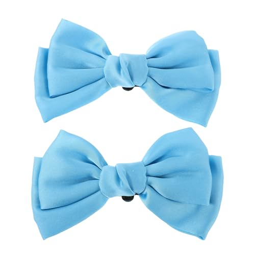 Healvian Satin Schleifen Schuhclips Blau Abnehmbare Einfarbige Schleifen Schuhbuckles für Hochzeit Party Taschen Kleidung Haarschmuck Vielseitige Schuhdekoration für Damen von Healvian