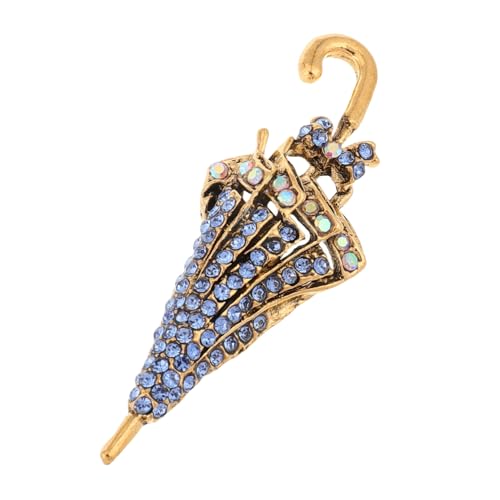 Healvian Schicke Brosche mit Strasssteinbesatz Regenschirm Design Modischer Ansteckpin für Damen Vielseitig Einsetzbar als Schalclip und Kleidungsrevers Dekoration Einzigartiges Accessoire von Healvian