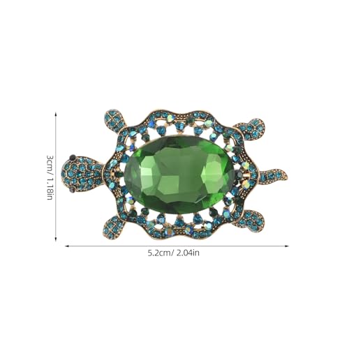 Healvian Schildkröten-Brosche: Strass-Schildkröten-Brosche – modischer Ansteckschmuck – Tier-Kleid-Accessoire für Hochzeitsfeiern, Geburtstage und formelle Anlässe von Healvian