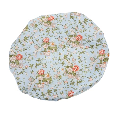 Healvian Schlafmütze Verstellbar mit Niedlichem Blumenmuster Elastische Doppellagige Haube für Haare Glätten Rutschfeste Duschhaube für Mädchen Zuhause Leicht und Bequem von Healvian