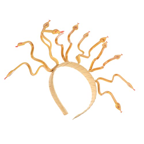 Healvian Schlangenförmiges Halloween Haarband Medusa Cosplay Kopfschmuck für Mädchen und Wiederverwendbar für Fasching und Partys Goldene Farbe Vielseitig Einsetzbar von Healvian