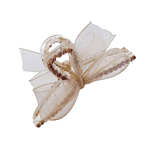 Healvian Haarspange Mit Schleifen-design Aus Legierung Netz-haarklammer Für Frauen Praktische Haaraccessoires Für Täglichen Gebrauch Champagnerfarbe von Healvian