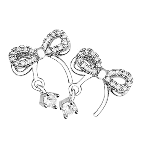 Healvian Schleifenohrringe Damen mit Funkelnden Zirkonia Ohrstecker Langlebigem Stilvolles Schmuckaccessoire für Frauen Geeignet für Alltag und Besondere Anlässe von Healvian