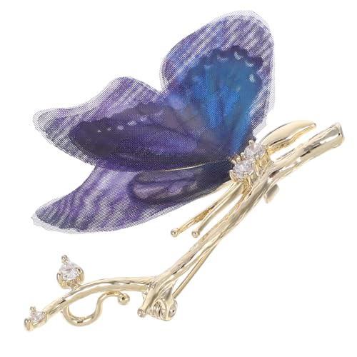 Healvian Schmetterling-Brosche aus leichtem Seidenorganza mit funkelnden Strasssteinen Vielseitiger Schmuck für Hochzeiten Brautsträuße Schals und festliche Kleidung von Healvian