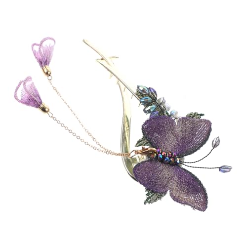 Healvian Schmetterling Haarclip Metall mit Quaste Modische Haarklammer für Damen und Mädchen Stabiler Haarschmuck für Dutt Geeignet für Dünnes und Dickes Haar Eleganter Haarhalter in von Healvian