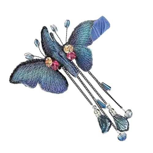 Healvian Schmetterling Haarklammer mit Strass und Quaste Modischer Haarschmuck für Damen und Mädchen Schonend und Komfortabel zu Tragen für Festliche Anlässe und Alltag von Healvian