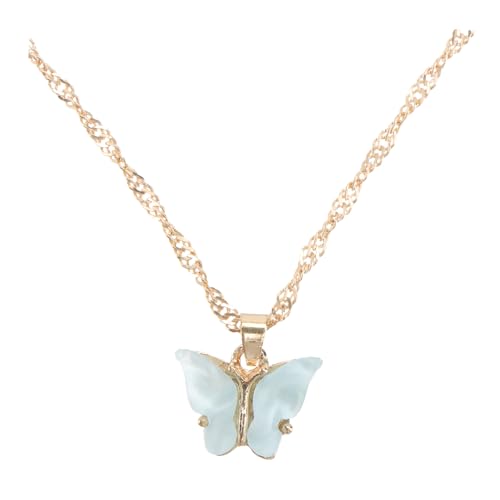 Healvian Schmetterling Halskette Clavicle Chain Damen Modisch Kreativ Blau Vielseitig Schmuck für Party Bar Tanzveranstaltung von Healvian