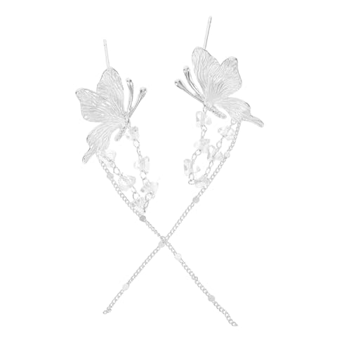 Healvian Schmetterlings-tropfenohrring Mit Langer Fransenquaste Statement-ohrringe Aus Silber Für Frauen Hochzeitsohrringe Und Alltagsaccessoires von Healvian