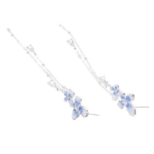 Healvian Schmetterlings-ohrhänger Mit Baumelndem Blumenmotiv Und Quasten Langkettige Ohrstecker Für Damen Dekorativer Tropfenschmuck Für Hochzeitsfeier von Healvian