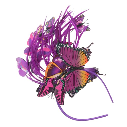 Healvian Schmetterlings Fascinator Haarreif Damen Teeparty Haarschmuck Leicht und Eleganter Kopfschmuck für Hochzeiten und Abschlussbälle von Healvian