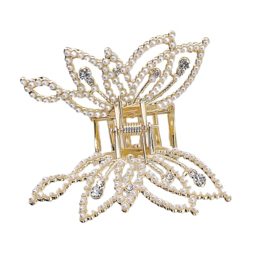 Healvian Schmetterlings Haarspange mit Perlen und Strass Großer Haarclip für Dickes Haar Modisches Damen Accessoire für Frisuren und Festliche Anlässe von Healvian