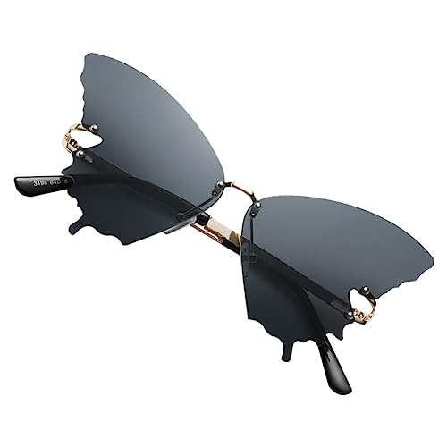 Healvian Schmetterlings Sonnenbrille Damen Vintage Stil Leichtes Pc Material Partybrille Stylische Rahmenlose Kleine Bequeme Uv Schutz Eyewear für Frauen Healvian Schmetterlings Sonnenbrille Damen Vintage Stil Leichtes Pc Material Partybrille Stylische Rahmenlose Kleine Bequeme Uv Schutz Eyewear für Frauen von Healvian