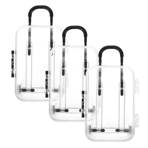 Healvian Schmuckkästchen 3-teilig Mini-Koffer Schmuckschatulle Tragbare Reise-Organizer-Tasche Kunststoff-gepäckbox Für Ohrringe Und Wimpern von Healvian