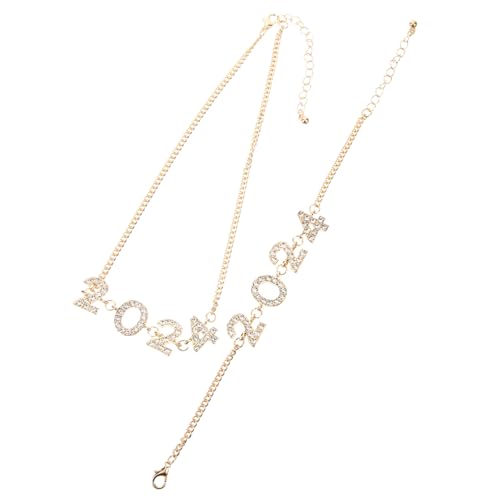 Healvian Schmuckset Damen Halskette Armband Set mit Zahl Anhänger Modisches Langlebiges Legierungsdesign Hautfreundlich Stilvoll für Alltag und von Healvian