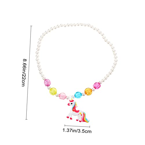 Healvian Schmuckset Einhorn Teilig Weiß mit Halskette Ring Armband Ohrringe für Mädchen Party Kostüm Alltag von Healvian