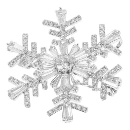 Healvian Schneeflocken Brosche mit Funkelnden Strasssteinen Winter Anstecknadel für Hemden Mäntel Unisex Accessoire für Festliche Anlässe und Alltag Leicht Vielseitig und Verarbeitet von Healvian