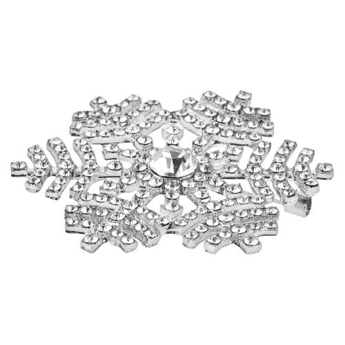 Healvian Schneeflocken Brosche mit Strass Silberfarbene Sicherheitsnadel Schmuck Anstecknadel für Kleidung Hüte Damen Bouquet Brosche Elegantes Accessoire für Festliche Anlässe von Healvian