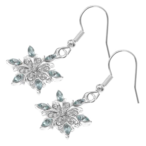 Healvian Schneeflocken Ohrhänger mit Strahlenden Blauen Strasssteinen Damenohrringe für Besondere Anlässe Festlich und Stilvoll Geeignet für Frauen und Mädchen von Healvian