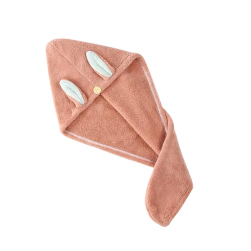 Healvian Schnell Trocknende Cartoon Kaninchenohren Haartrocknungsmütze aus Weichem Korallenfleece Saugfähige Badekappe für Frauen und Mädchen Leicht Tragbar für Zuhause Fitness und Reisen von Healvian