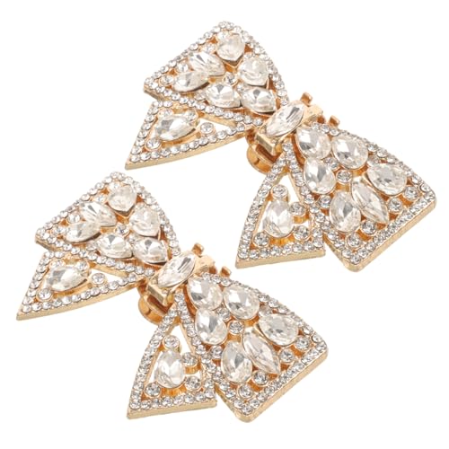 Healvian Schuhclips Damen Strasssteine Abnehmbar Eleganter Schleifen Bowknot Schuhanhänger Hochzeit Braut Modischer Schuhschmuck für Pumps und High Heels von Healvian