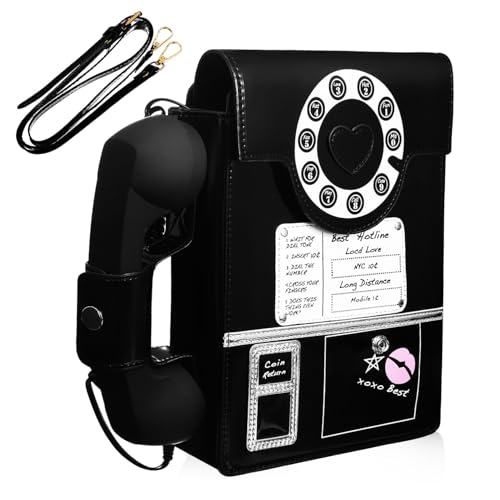 Healvian Schultertasche Damen PU Umhängetasche Telefonform Crossbody Bag mit Großem Fassungsvermögen Vielseitig Tragbar Leichte Handtasche für Alltag und Reise Schwarz von Healvian