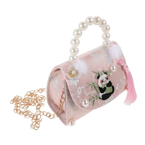 Healvian Panda-umhängetasche Für Mädchen Mit Perlenverzierungen Leicht Und Geräumig Für Schule Party Und Freizeit Als Schulter Oder Crossbody-Tasche von Healvian