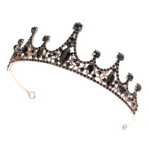 Healvian Schwarze Barock Damen Tiara Eleganter Haarschmuck für Hochzeit Party Festliche Accessoires von Healvian