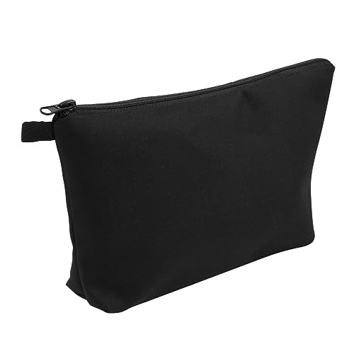 Healvian Schwarze Makeup Pouch Kosmetiktasche Damen Handtasche Multifunktional für Reisen Alltag Business Kompakt Tragbar für Lippenstift Pinsel Schlüssel Organizer von Healvian
