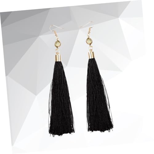 Healvian Schwarze Quasten Ohrringe Damen Vintage Stil Lange Ohrhänger Baumelnde Modeschmuck Accessoires Für Party Alltag von Healvian