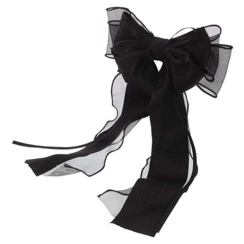 Healvian Schwarze Spitzen Haarschleife mit Netz Große Schleifen Clips mit Federmechanismus Langlebiges Material Haarschmuck für Damen Geeignet für Alltag Hochzeiten und Besondere Anlässe von Healvian
