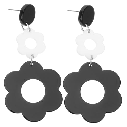 Healvian Schwarze Weiße Blütenohrringe Damen Elegant Leicht Dangle Ohrschmuck Modisch Alltag Party Healvian Schwarze Weiße Blütenohrringe Damen Elegant Leicht Dangle Ohrschmuck Modisch Alltag Party von Healvian