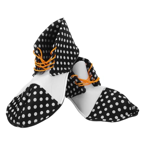 Healvian Schwarze Weiße Clown Schuhe Leichte Lustige Karneval Kostüm Requisiten Halloween Party Bühnenperformance Zubehör für Damen und Herren von Healvian