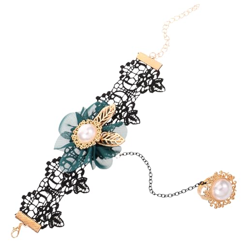 Healvian Schwarzes Spitzen Armband mit Perlen Eleganter Hand und Fingerring Multifunktionaler Damenschmuck für Alltag und Festliche Anlässe Healvian Schwarzes Spitzen Armband mit Perlen Eleganter Hand und Fingerring Multifunktionaler Damenschmuck für Alltag und Festliche Anlässe von Healvian