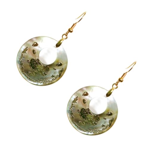 Healvian Shell Earrings Rund Hohl Abalone Muschel Ohrhänger Damen Modisch Natürliche Schmuck Für Frauen Mädchen von Healvian