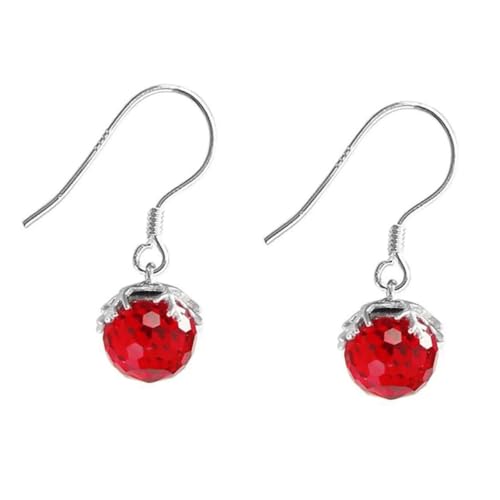 Healvian Silber Ohrhänger Damen Rote Schneeflocke Ohrpendants Weihnachts Schmuck Baumelnde Ohrringe Festlicher Ohrschmuck für Damen Komfortabler Hautkontakt von Healvian